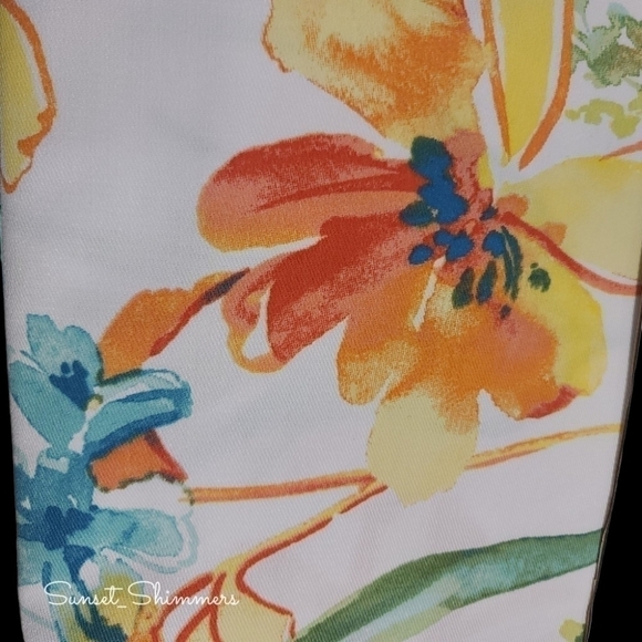 Dkny Watercolor Summer Wild Flower Clinton Floral Fabric Shower Curtain New - Picture 4 of 8